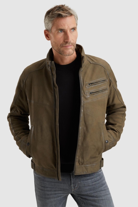 Vanguard short jacket sheep veg leather